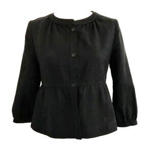 Banana Republic | Fitted Peplum Blazer in Black | XS